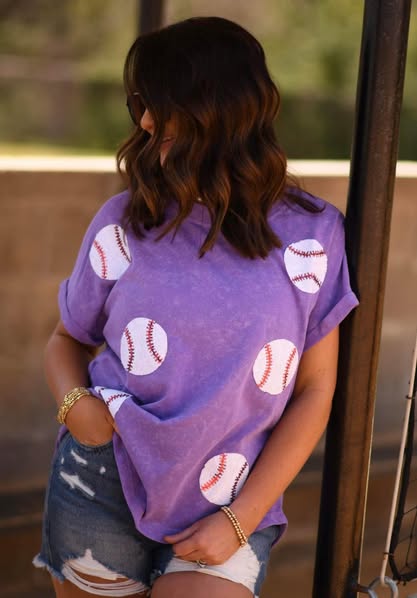 Baseball Sequin Top