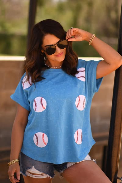 Baseball Sequin Top