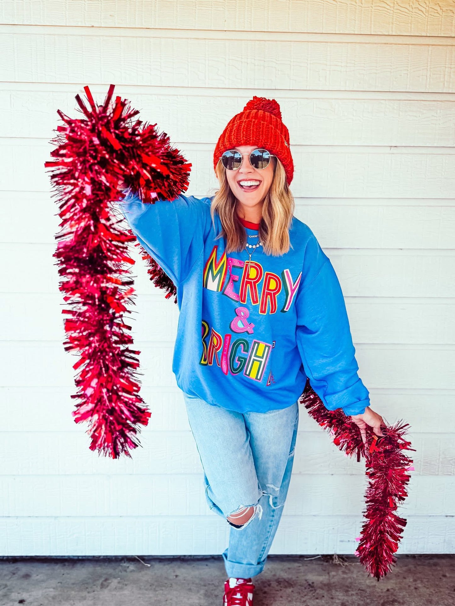 Blue Merry & Bright Sweatshirt - 2.5 WEEK ETA (PREORDER)