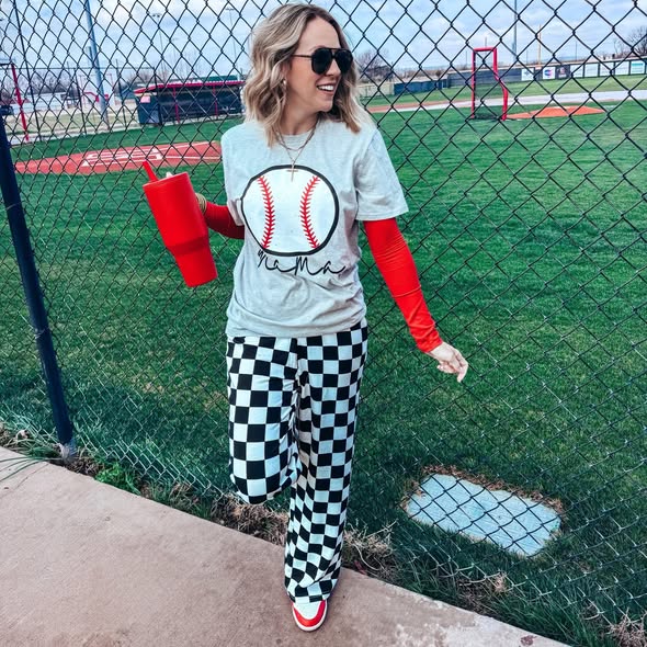 Heather Grey Baseball Mama Tee - EARLY APR ETA