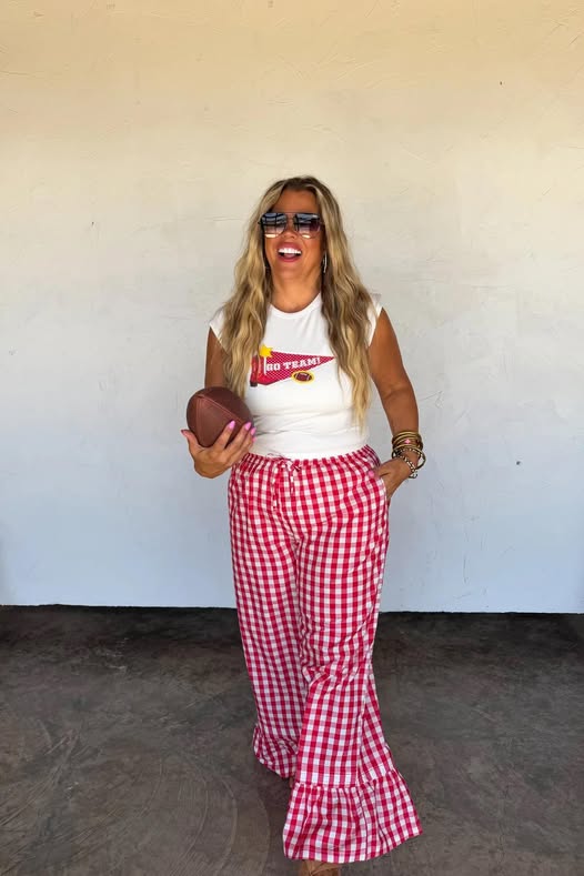 Blakeley Red Gingham Ruffle Pant - MID SEP ETA (PREORDER)