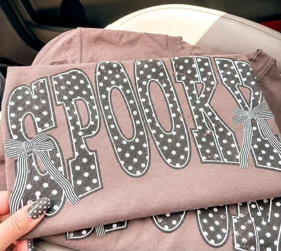 Polkadot Spooky on Vintage Brown Tee - EARLY SEP ETA (PREORDER)