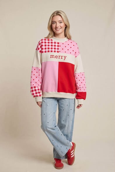 Merry Pink + Red Block Mockneck - EARLY NOV (PREORDER)