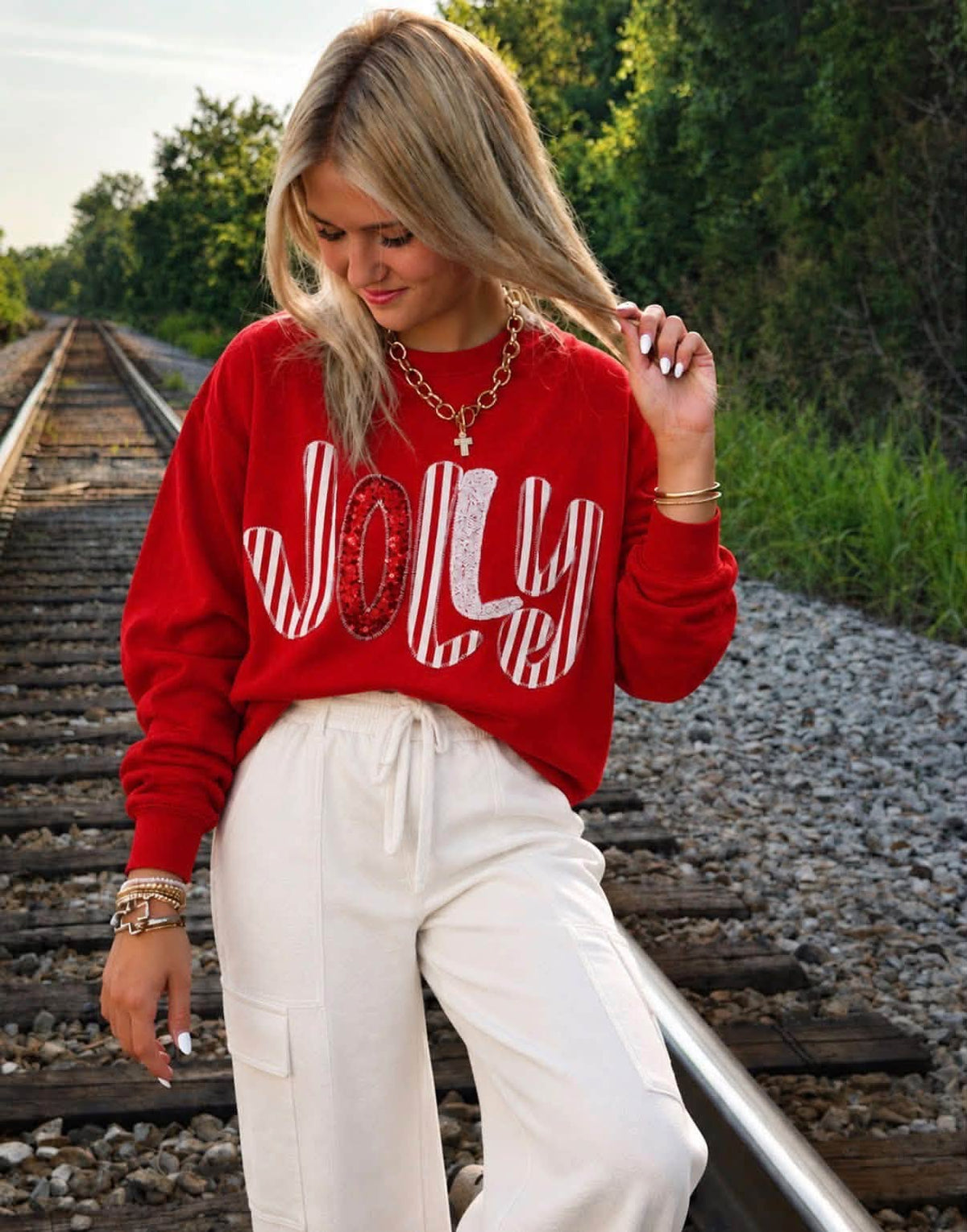 Jolly Sequins Red Sweatshirt - MID NOV ETA (PREORDER)