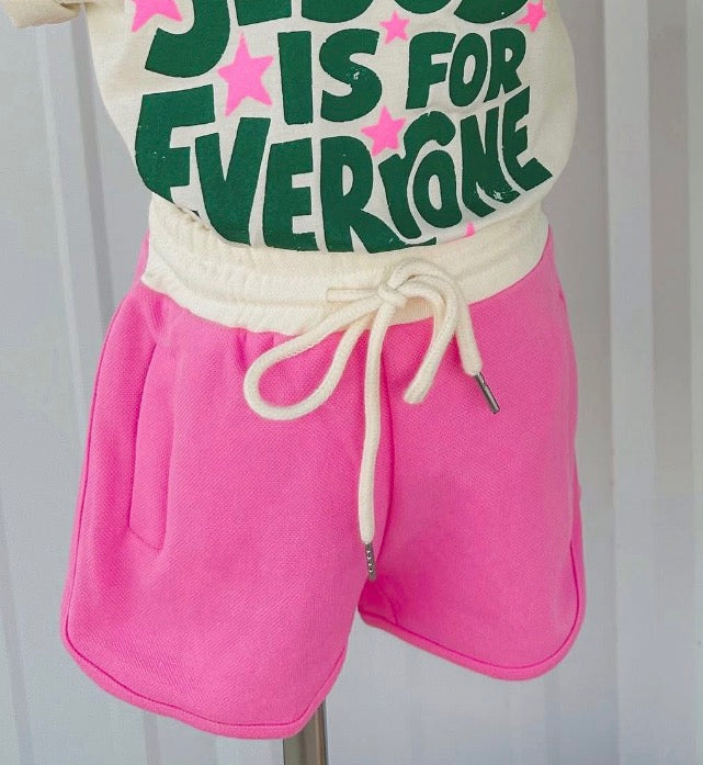 Pink Drawstring Lounge Shorts - IN STOCK