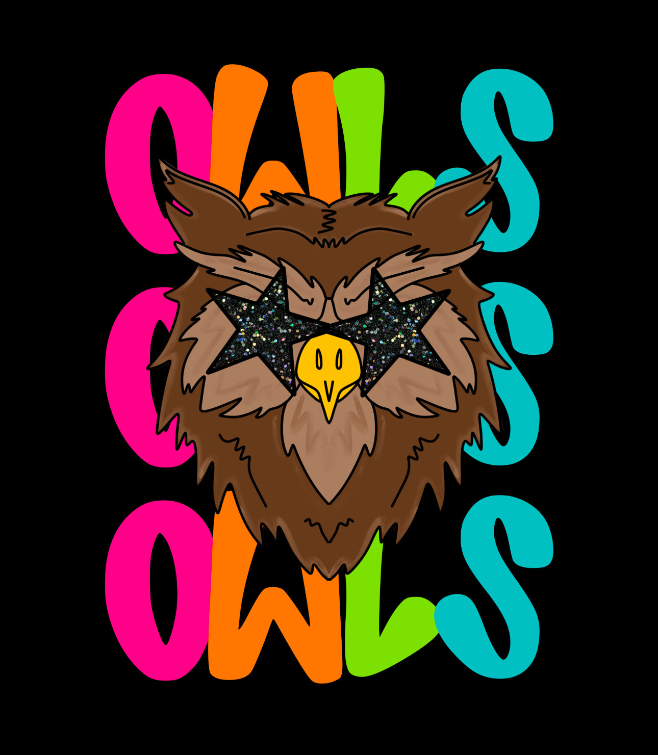 Owls Neon Mascot Tee - 2.5 Week ETA