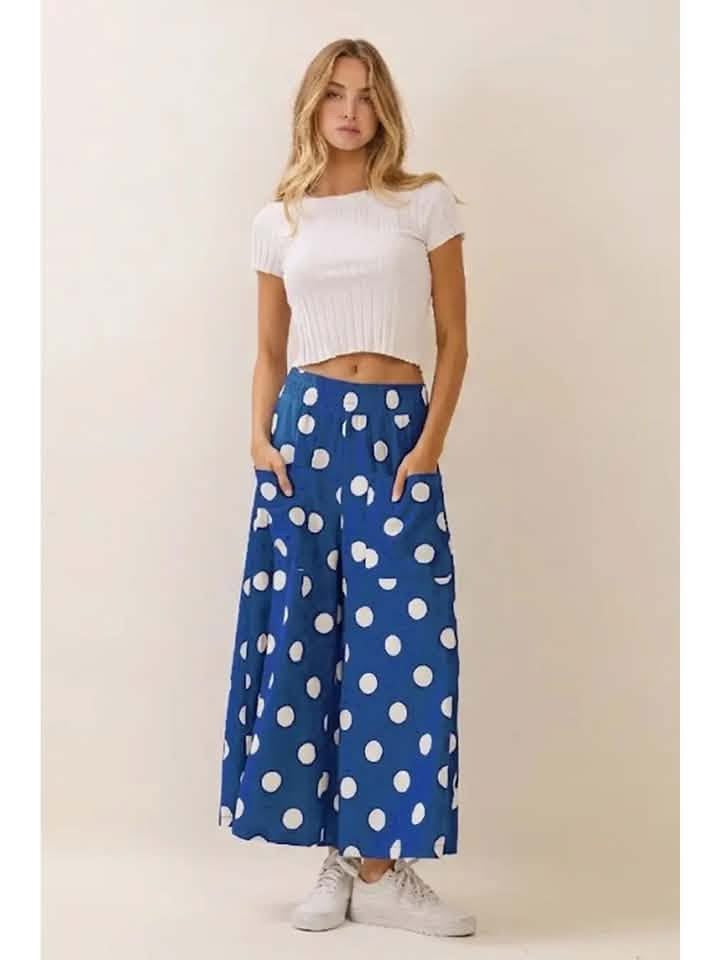 Royal + White Polka Dot Pants - LATE OCT ETA (Preorder)