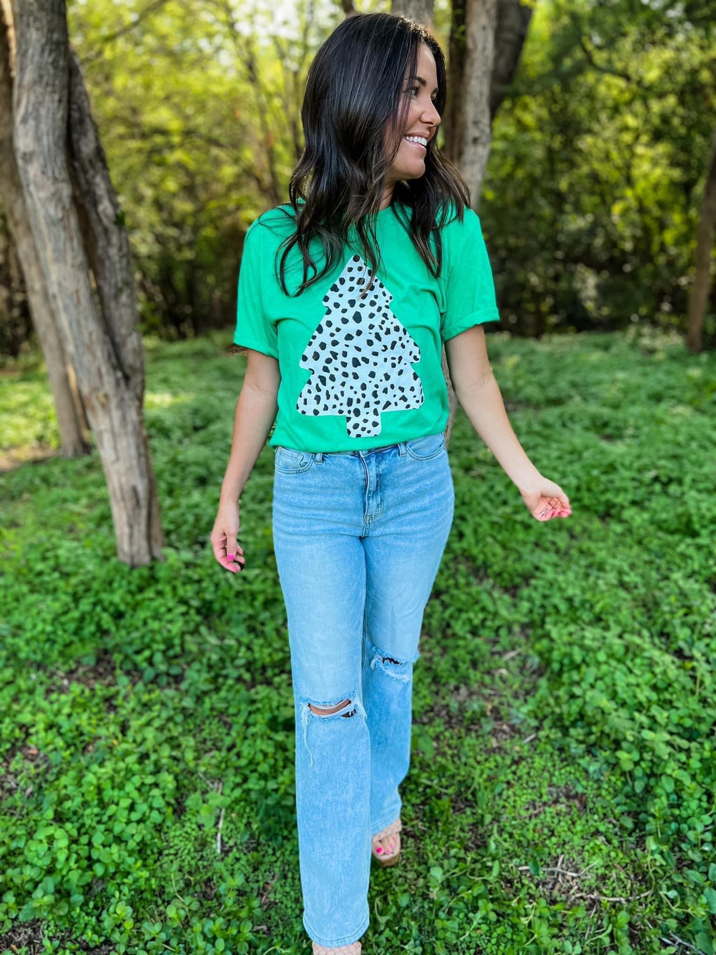 Green Dalmation Tree Tee