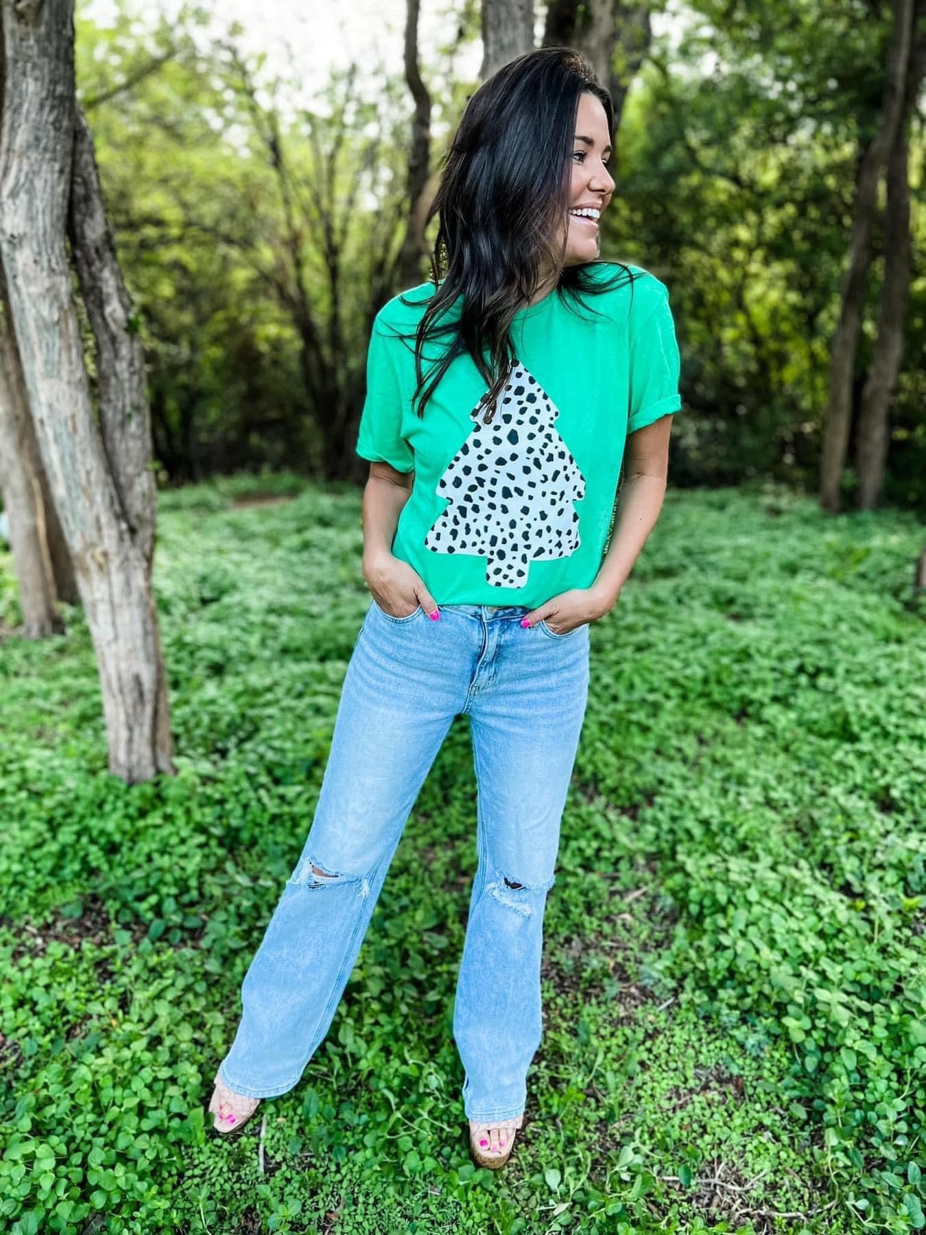 Green Dalmation Tree Tee