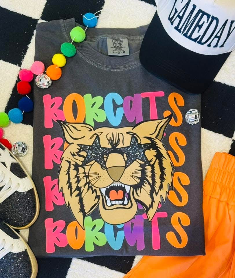 Bobcats Neon Mascot Tee - 2.5 Week ETA