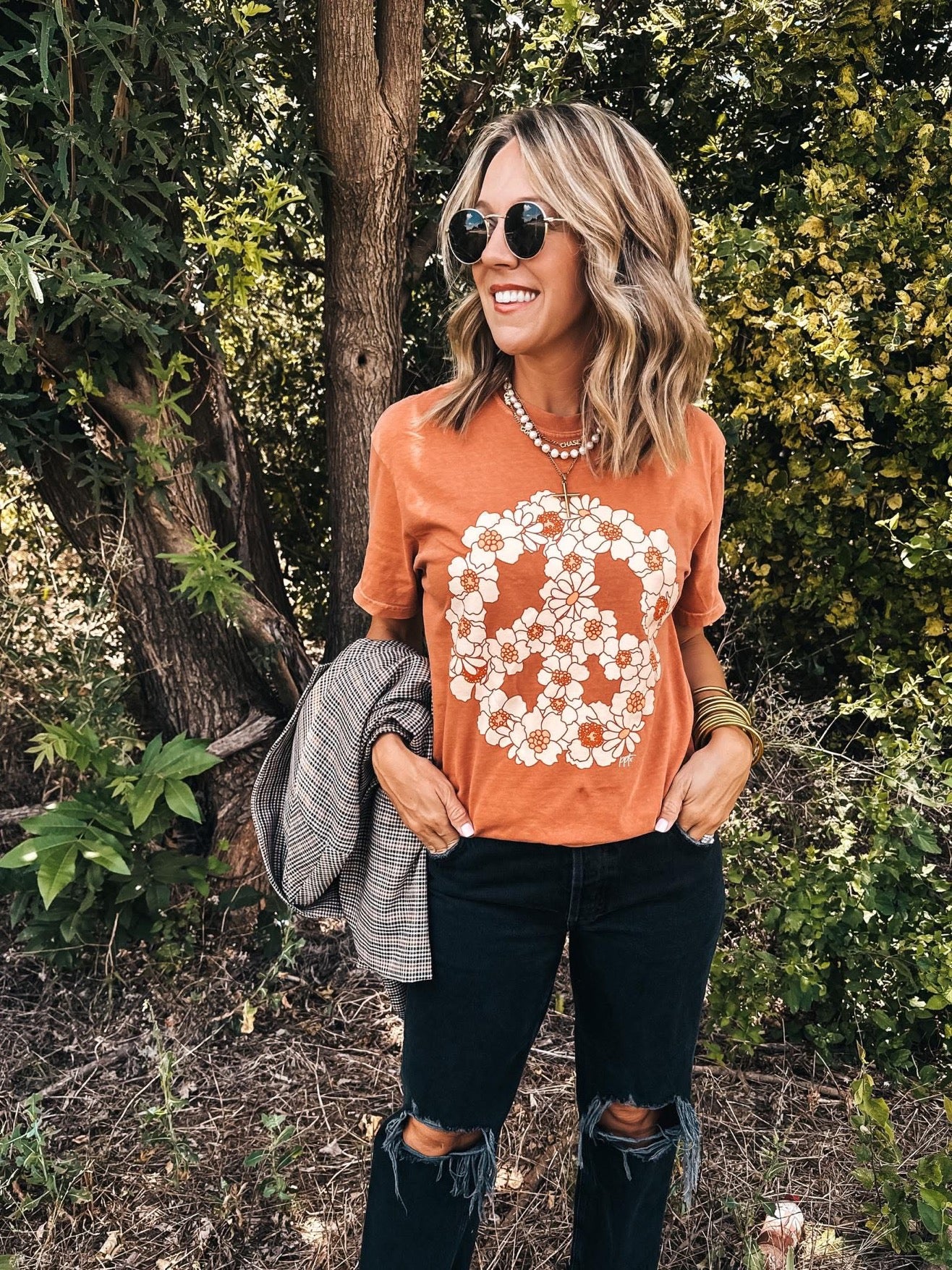 Peace Floral Tee - 2.5 WEEK ETA