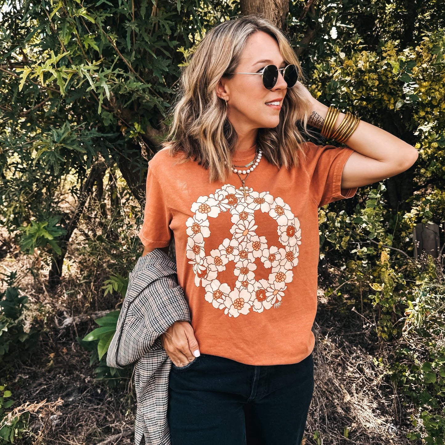 Peace Floral Tee - 2.5 WEEK ETA