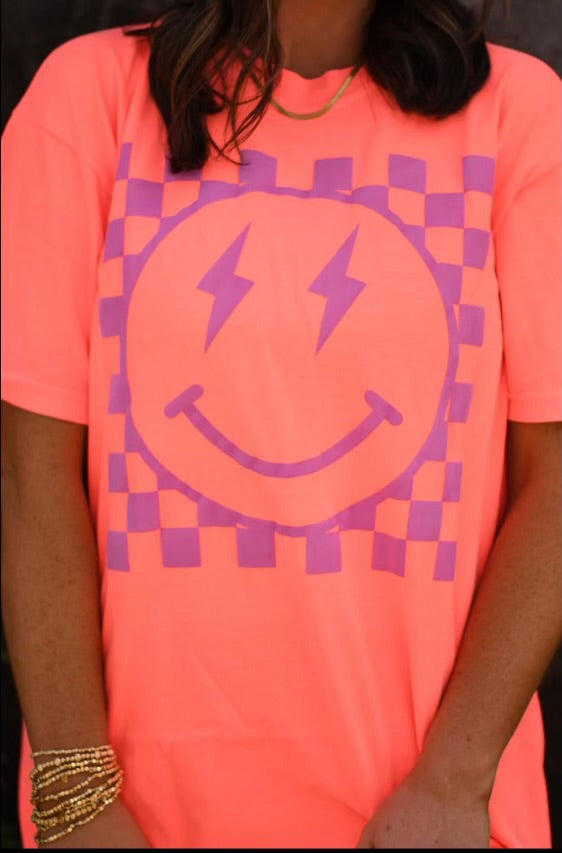 Neon Happy Puff Tee