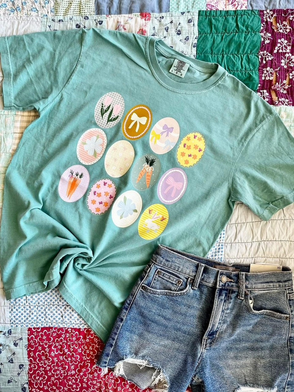 Dainty Easter Egg MOMMY & ME Comfort Colors Tee - IN STOCK
