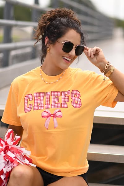 Chief's Gingham Bow Tee - ETA EARLY AUG