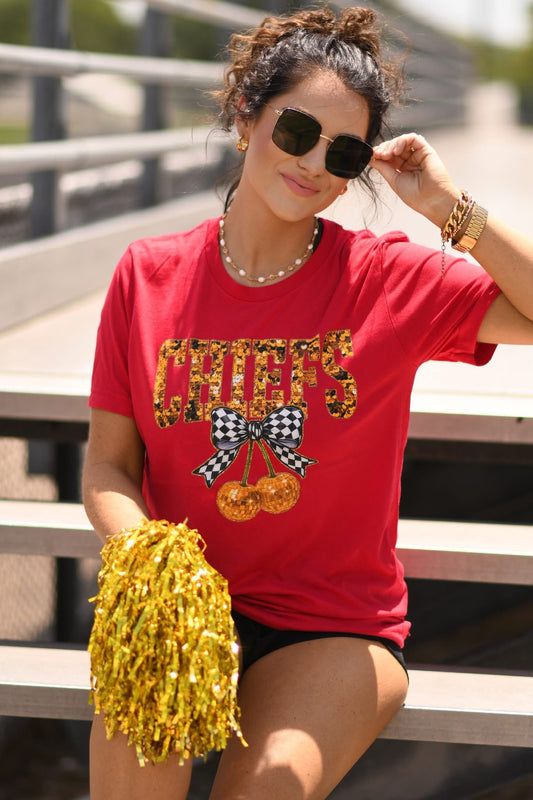 Chief's Cherries Faux Sequins Tee - ETA EARLY AUG