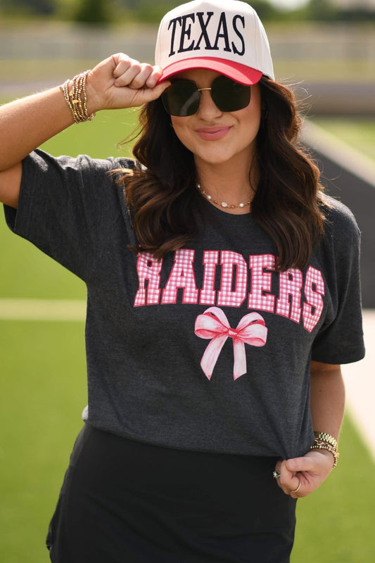 Raider Gingham Bow Tee - EARLY AUG ETA