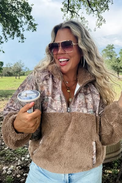 Blakeley Camo Sherpa Pullover - IN STOCK