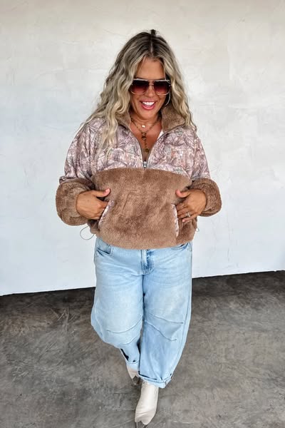 Blakeley Camo Sherpa Pullover - IN STOCK