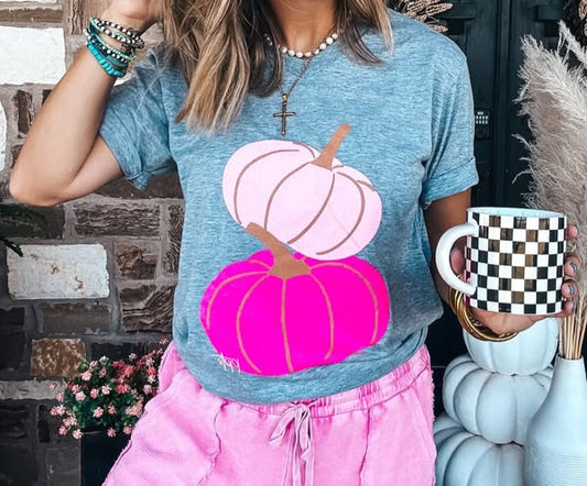Pink Pumpkin V-Neck Tee - 2.5 Week ETA
