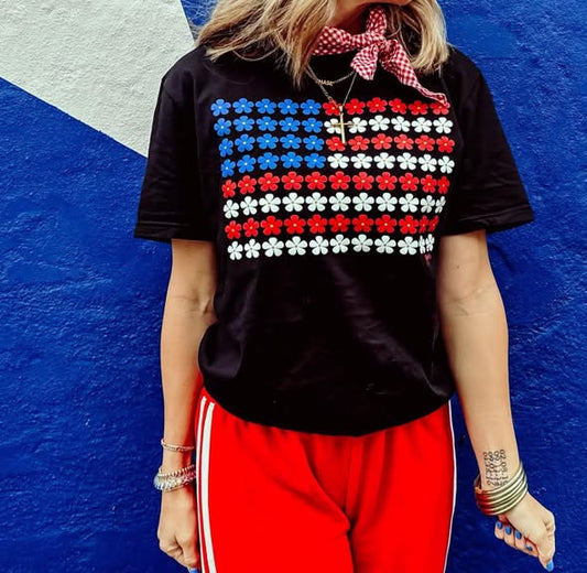 Red White and Blue Flower Flag - MID APR ETA (PREORDER)