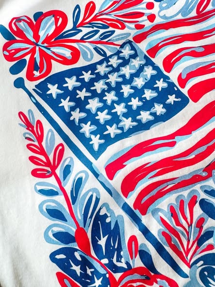 USA Flag + Flowers Tee - IN STOCK