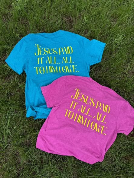 Jesus Paid It All - Font/Back Design - IN STOCK