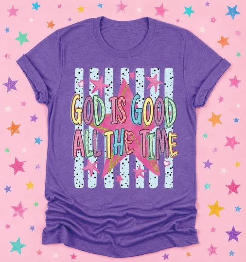 Purple Star God Is Good All The Time Tee - LATE JUL ETA (PREORDER)