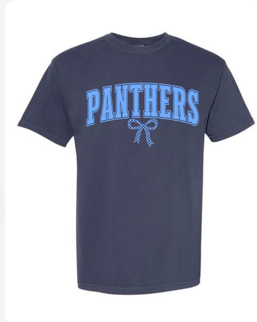 Panthers Checkered Bow Tee and Sweatshirt - IN STOCK