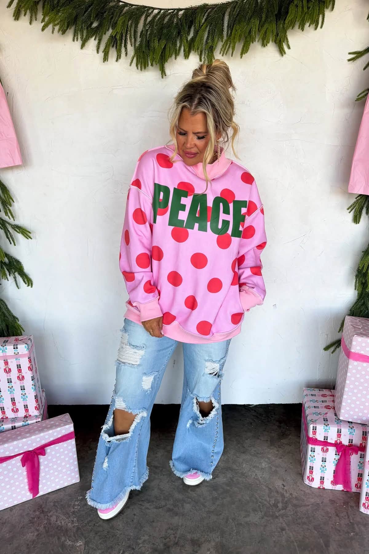 Blakeley Christmas Peace Mockneck - EARLY NOV ETA (PREORDER)