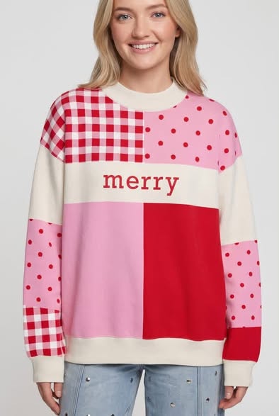 Merry Pink + Red Block Mockneck - EARLY NOV (PREORDER)