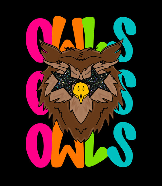 Owls Neon Mascot Tee - 2.5 Week ETA