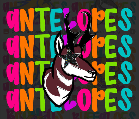 Antelopes Neon Mascot Tee (Abernathy) - 2.5 Week ETA