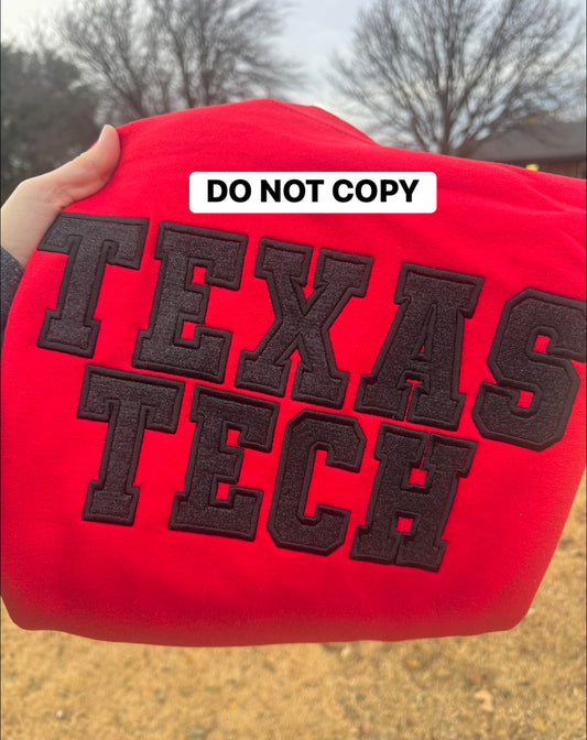 Texas Tech Glitter Embroidery/Applique Quarter Zip- MID FEB ETA (Preorder)