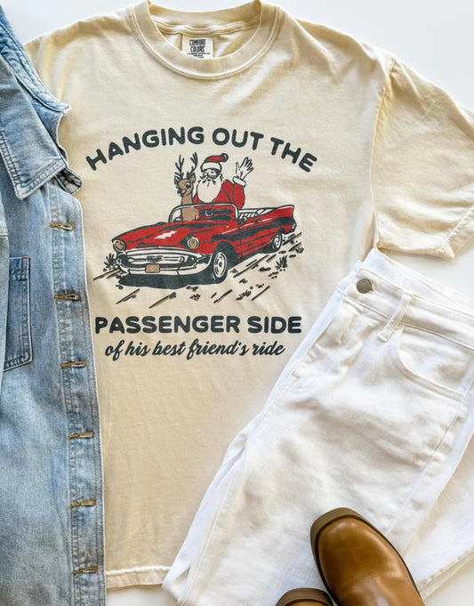 Hanging Out The Passengers Side Santa Tee (Ivory CC) - 2.5 WEEKS ETA
