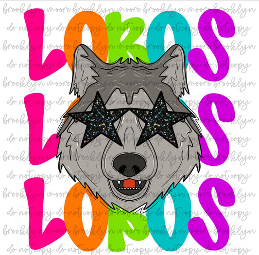Lobos Neon Mascot Tee - 2.5 Week ETA