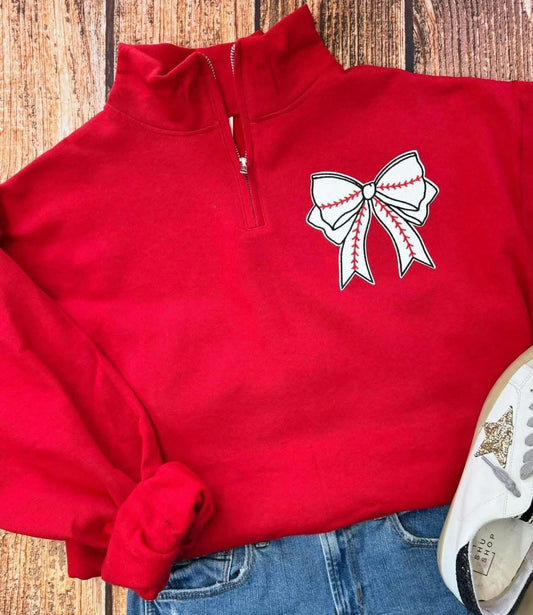 Red Baseball Quarter Zip