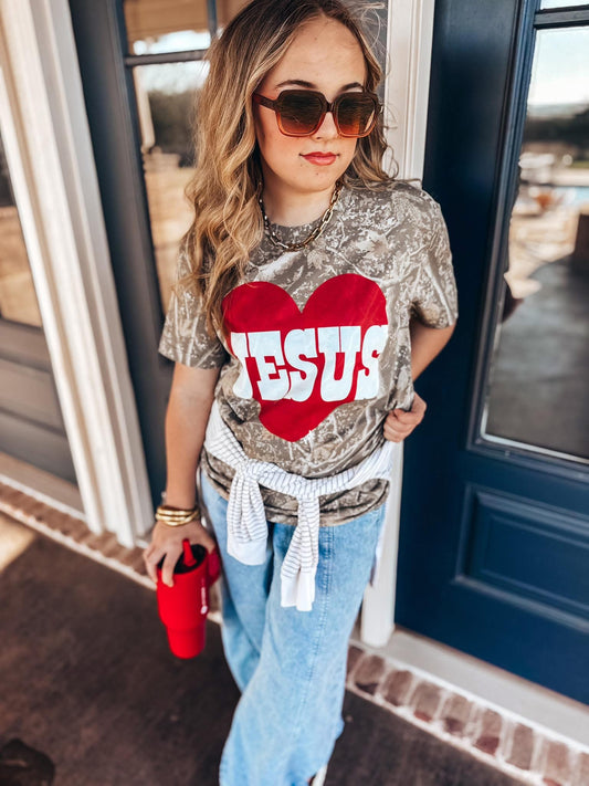 Jesus Heart Camo Tee - IN STOCK