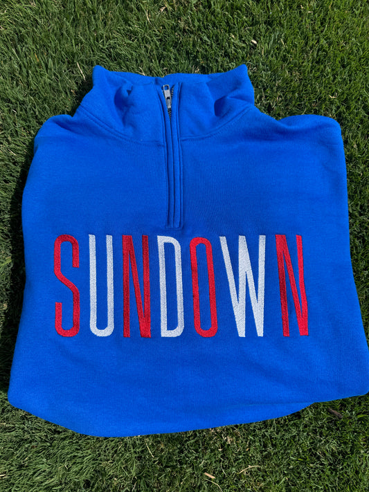 Royal Sundown Embroidered Quarter Zip- IN STOCK