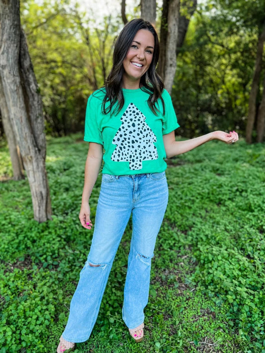 Green Dalmation Tree Tee