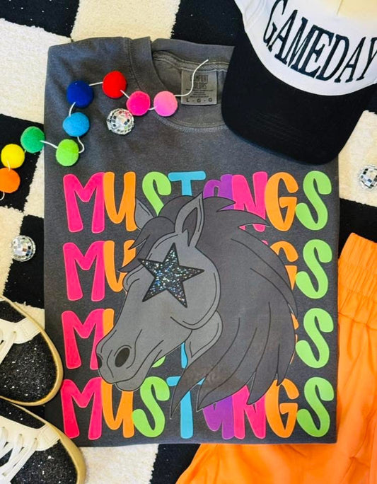 Mustangs Neon Mascot Tee - 2.5 Week ETA