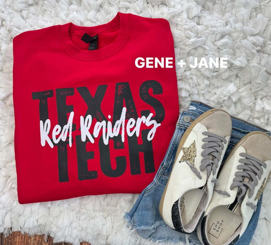 Texas Tech Red Raiders Block/Script Sweatshirt - IN STOCK