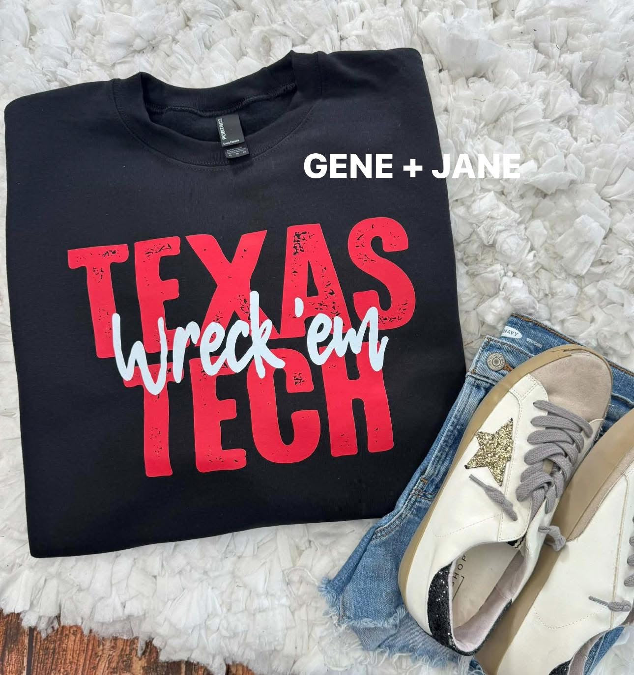 Texas Tech Wreck 'Em Block/Script Sweatshirt - IN STOCK