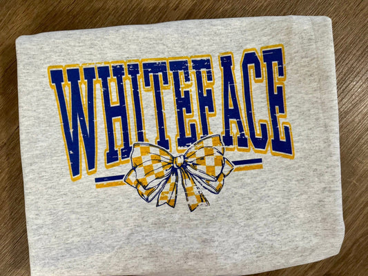 Whiteface Checkered Bow Sweatshirts and Tees - PREORDER (3 Weeks)