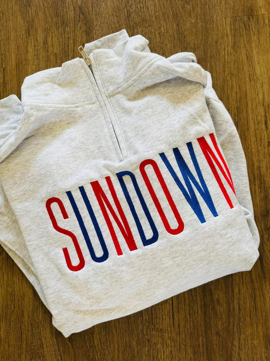 Sundown Embroidered Quarter Zip- MID/LATE FEB ETA (Preorder)