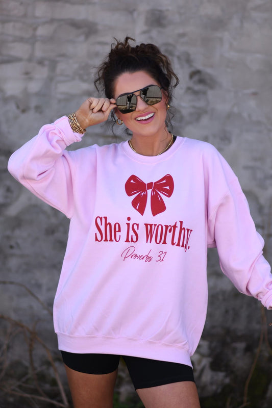 She Is Worthy Sweatshirt