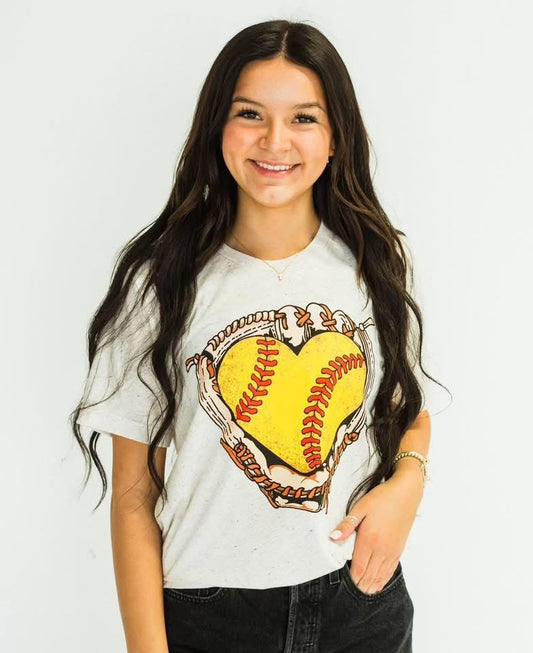 Softball Heart Glove Tee