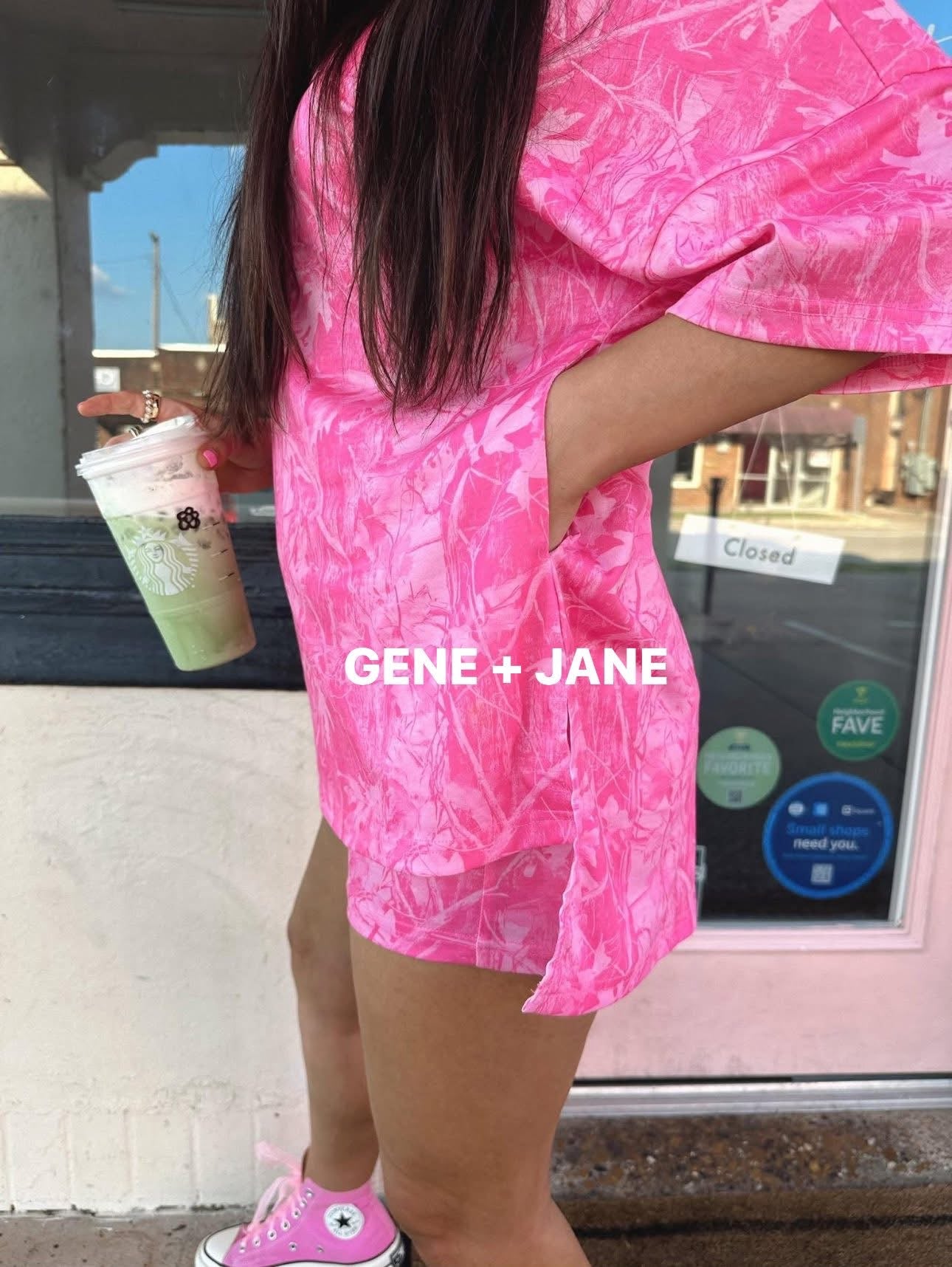 Pink Camo Biker Set