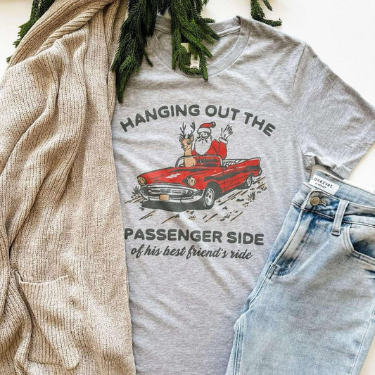 Hanging Out The Passengers Side Santa Tee (Gray Bella) - 2.5 WEEKS ETA