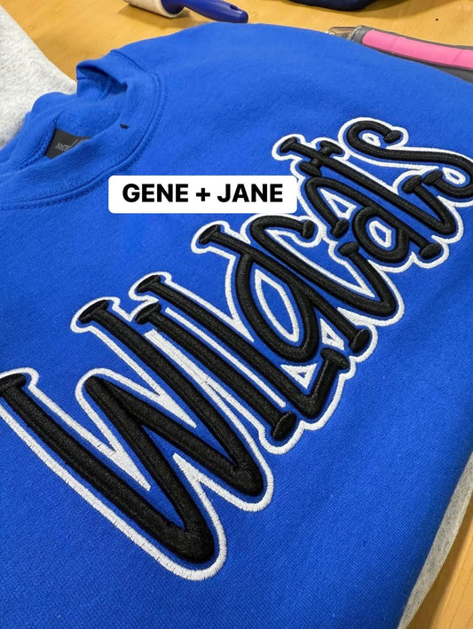 Wildcats- 3d Embroidered Sweatshirt - 2.5 WEEK ETA